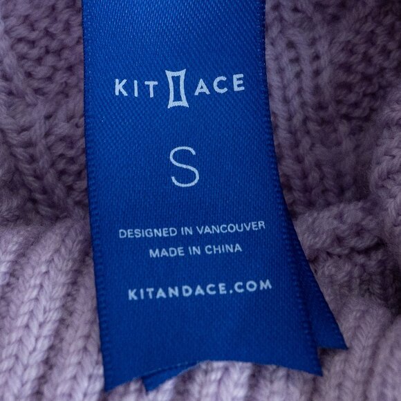 Kit and Ace Merino Cableknit Turtleneck Sweater Liliac Purple - Picture 5 of 13